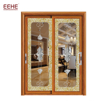 High fashion aluminum tempered glass sliding door  with pictures